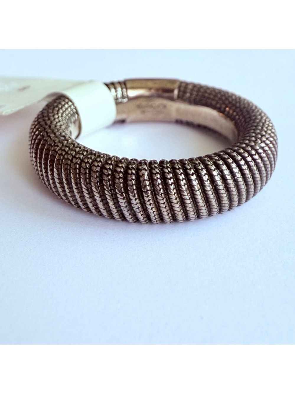 Gucci Scale Rivet Palladium Sterling Silver 925 Unisex Ring Size 7 NWT RARE - Picture 3 of 8